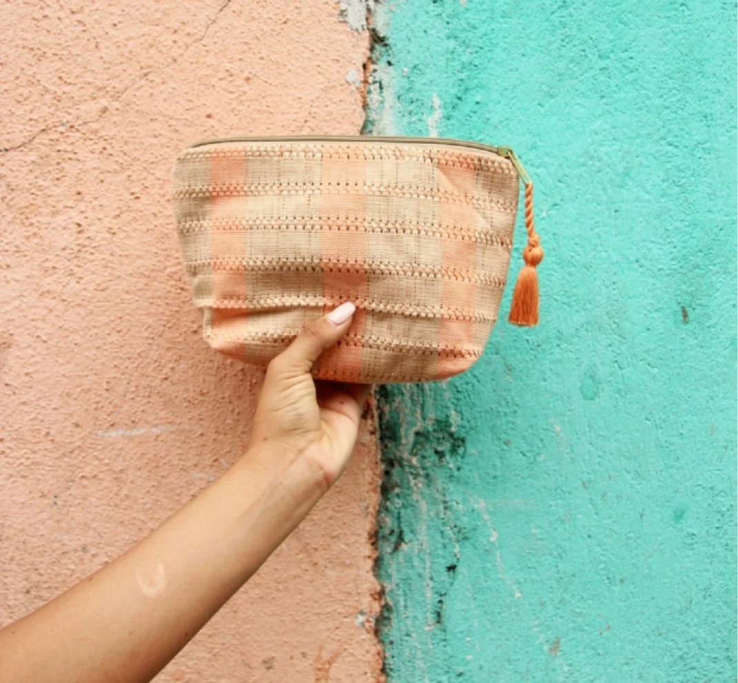 Teixchel Natural Dyed Hand Woven Clutch or Cosmetic Bag by Mayan Weavers CIRCLE